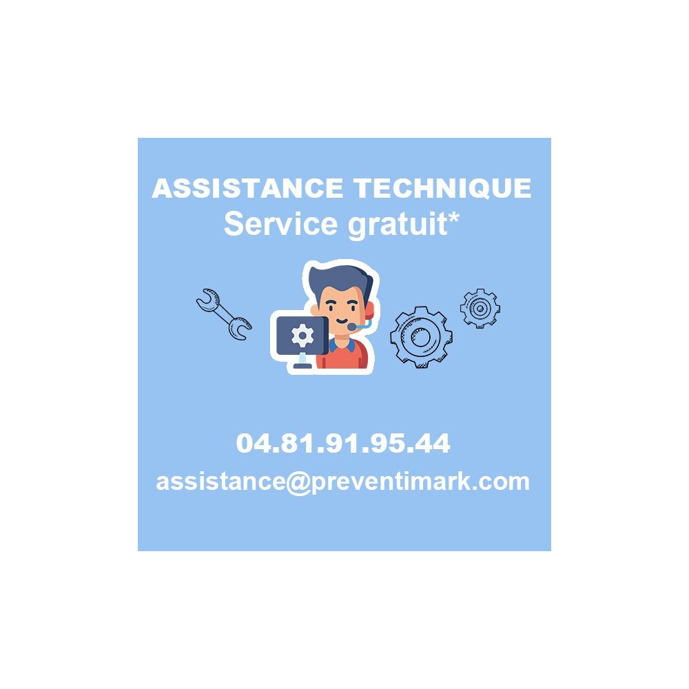 image d'un technicien avec l'écriture assistance technique, service gratuit et le numéro à contacter qui est le 04.81.91.95.44.