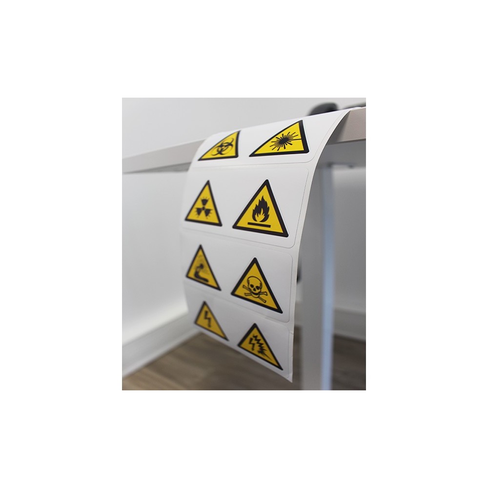 Rouleaux pictogramme de danger prédécoupés et pré-imprimés