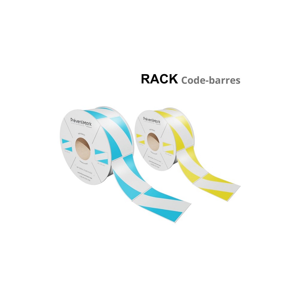 Étiquettes de marquage et d'identification de racks et palettiers, Modèle A avec code-barres