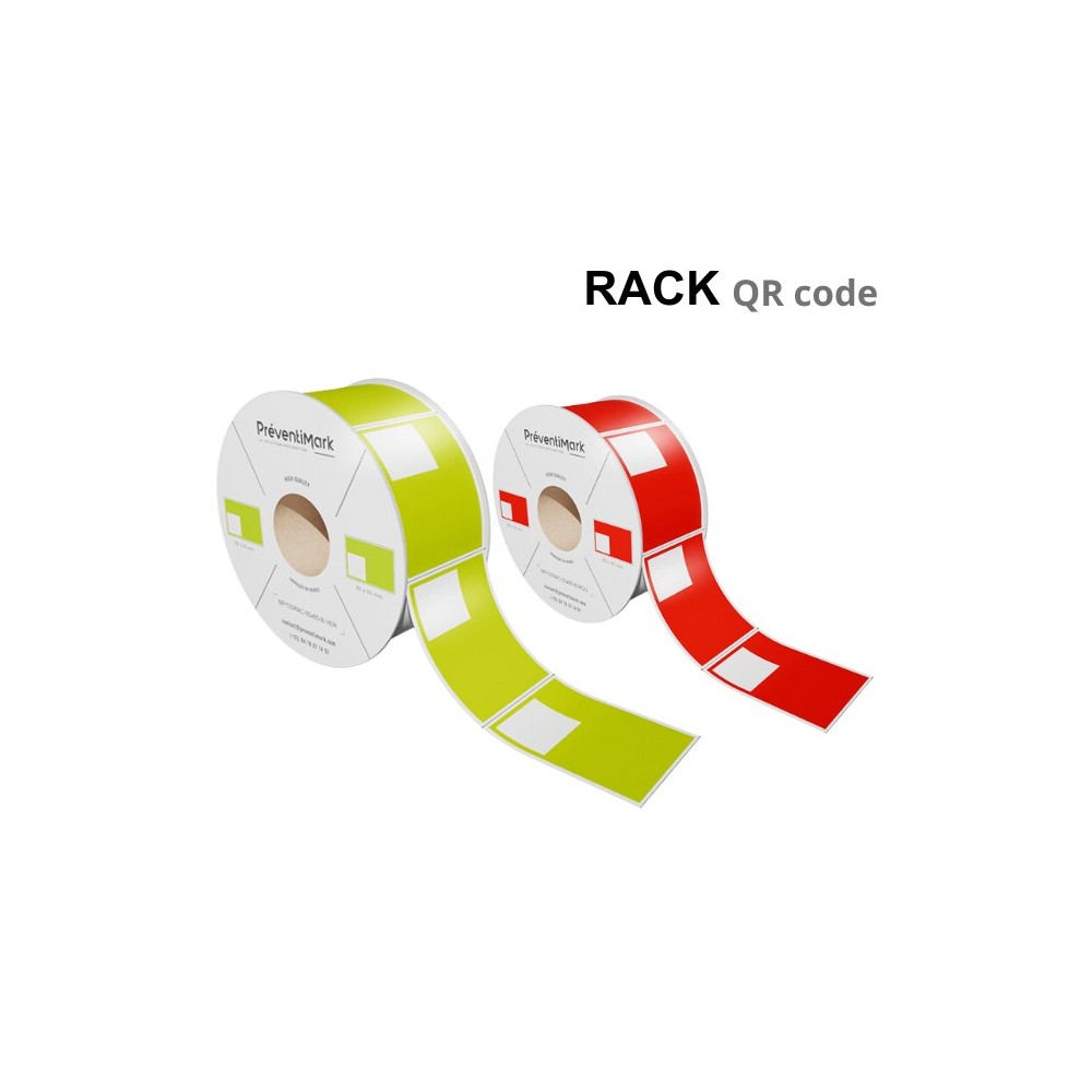 Étiquettes de marquage et d'identification de racks et palettiers, Modèle B avec QR Code