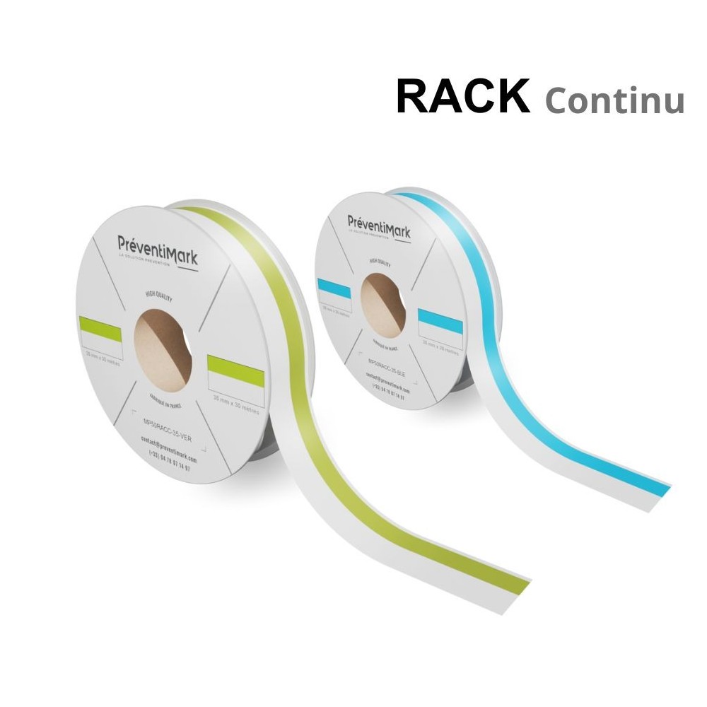 Etiquette continue de marquage racks et palettier, modèle C - texte et code-barre horizontal