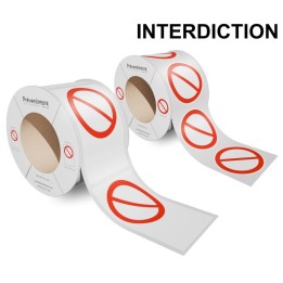 Rouleaux de signalétique d'interdiction - étiquettes ou pictogrammes