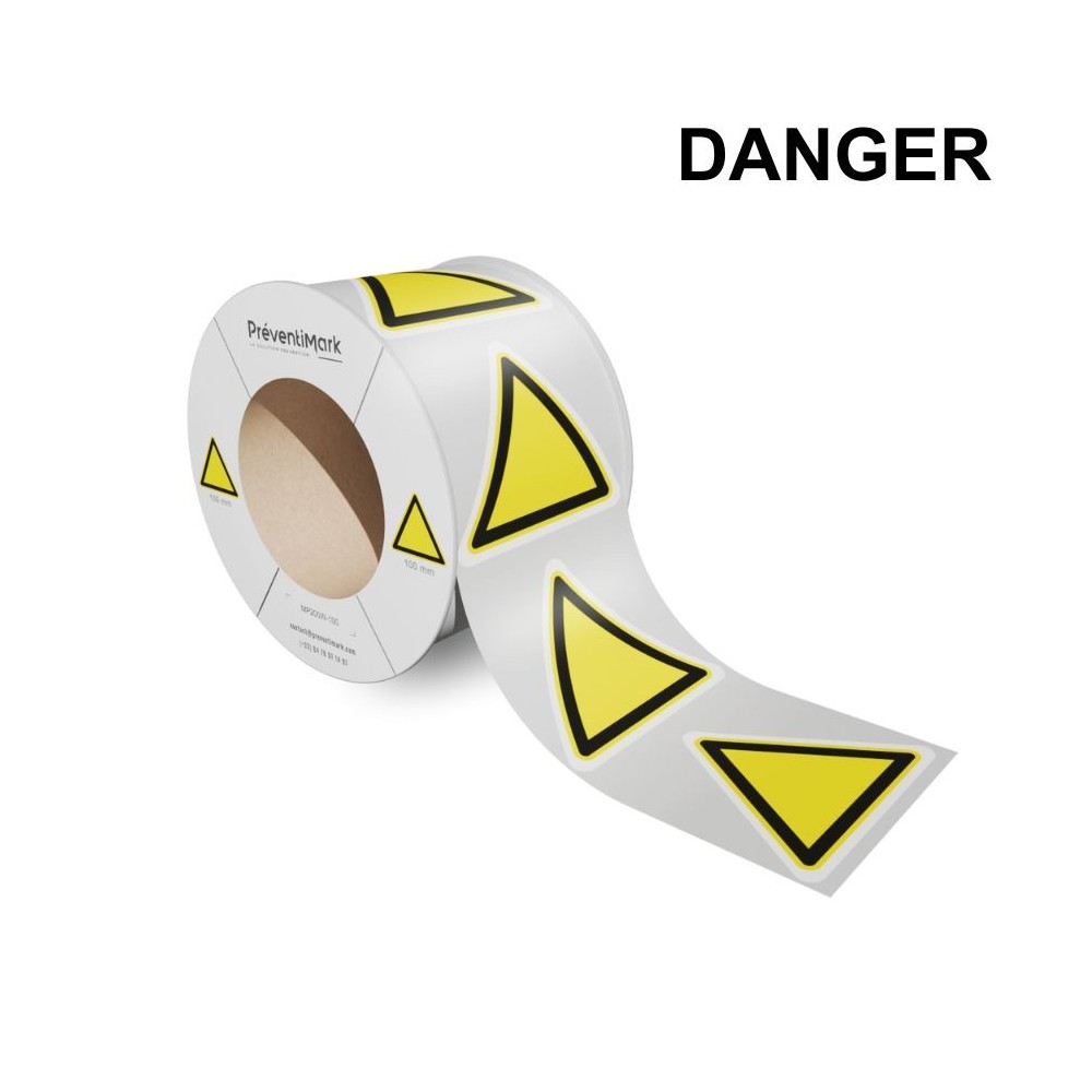 Rouleau pictogrammes Danger préimprimés et prédécoupés