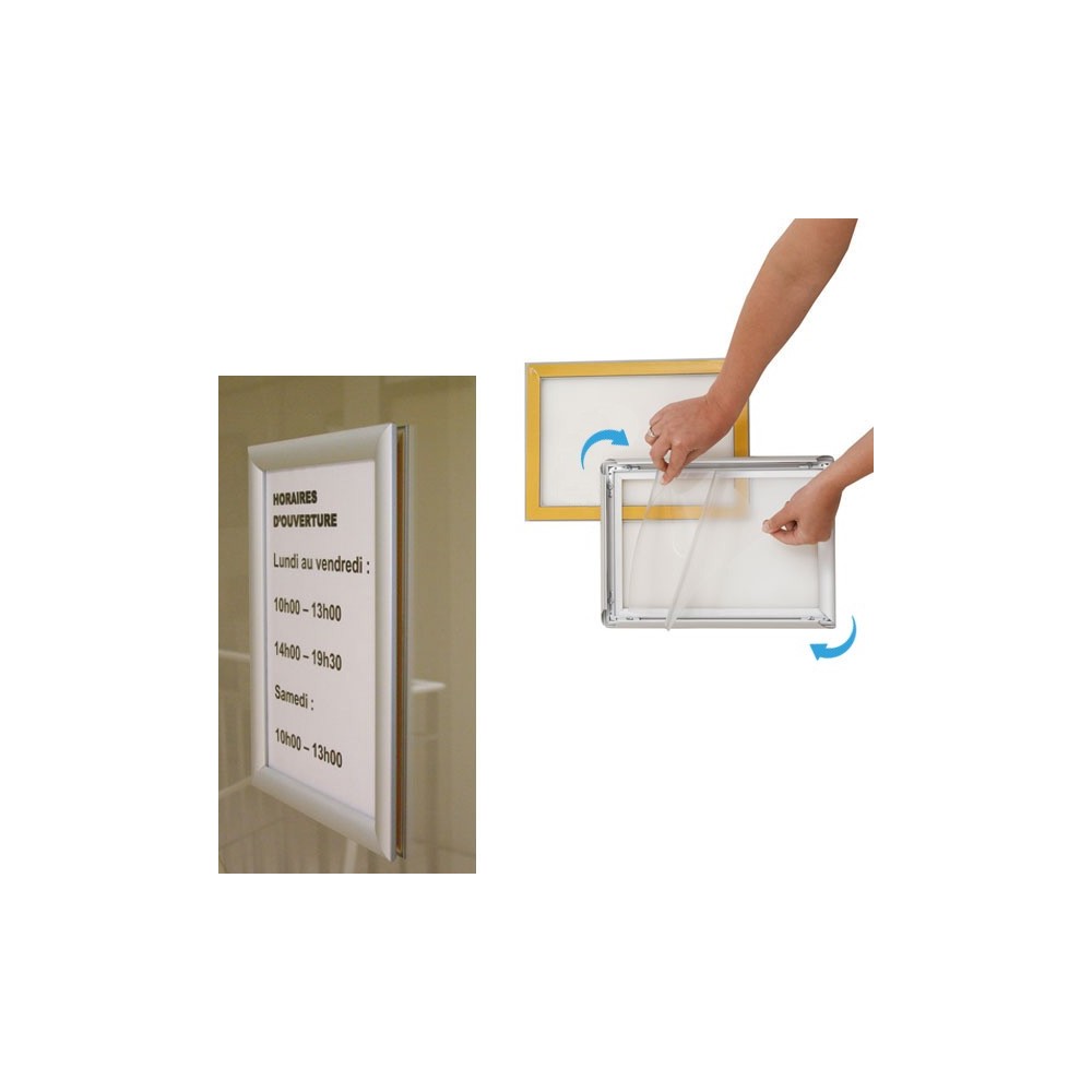 Cadres Clic-Clac double-faces pour vitrines