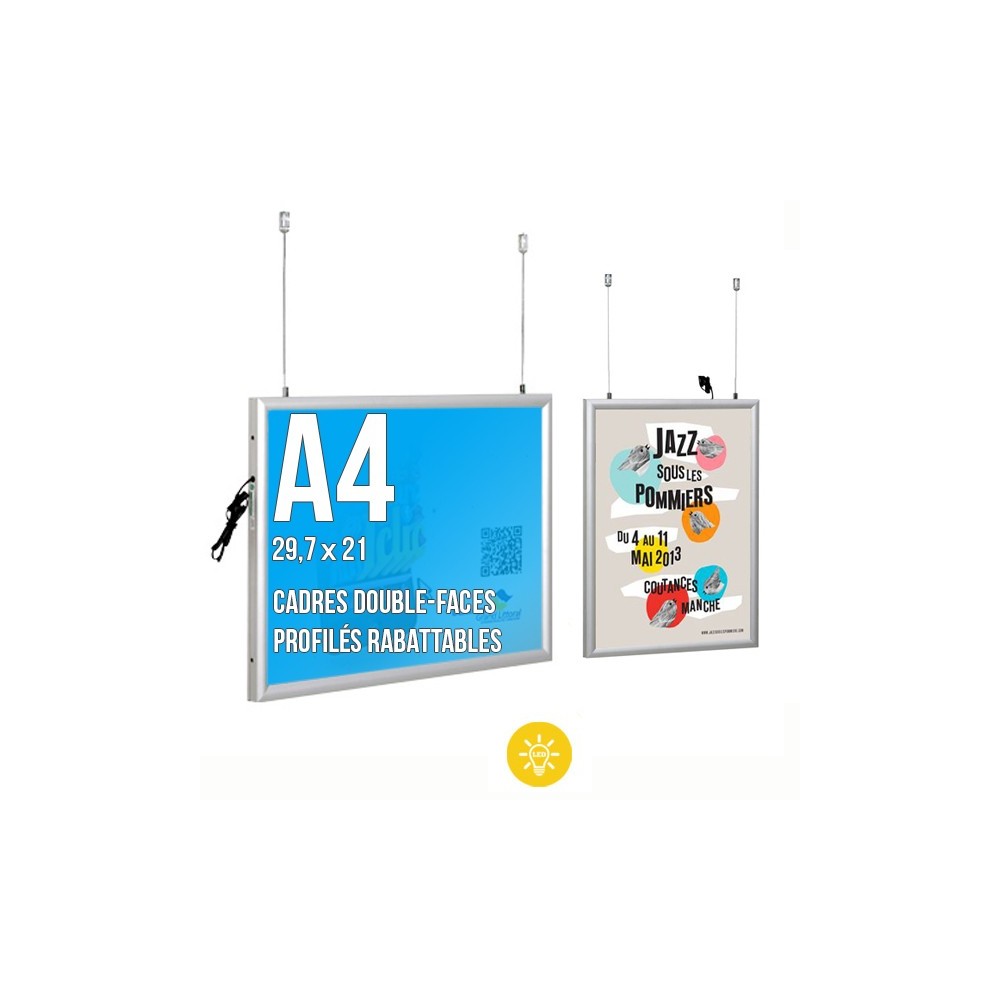 Cadres Clic-Clac LED double-faces Suspendus