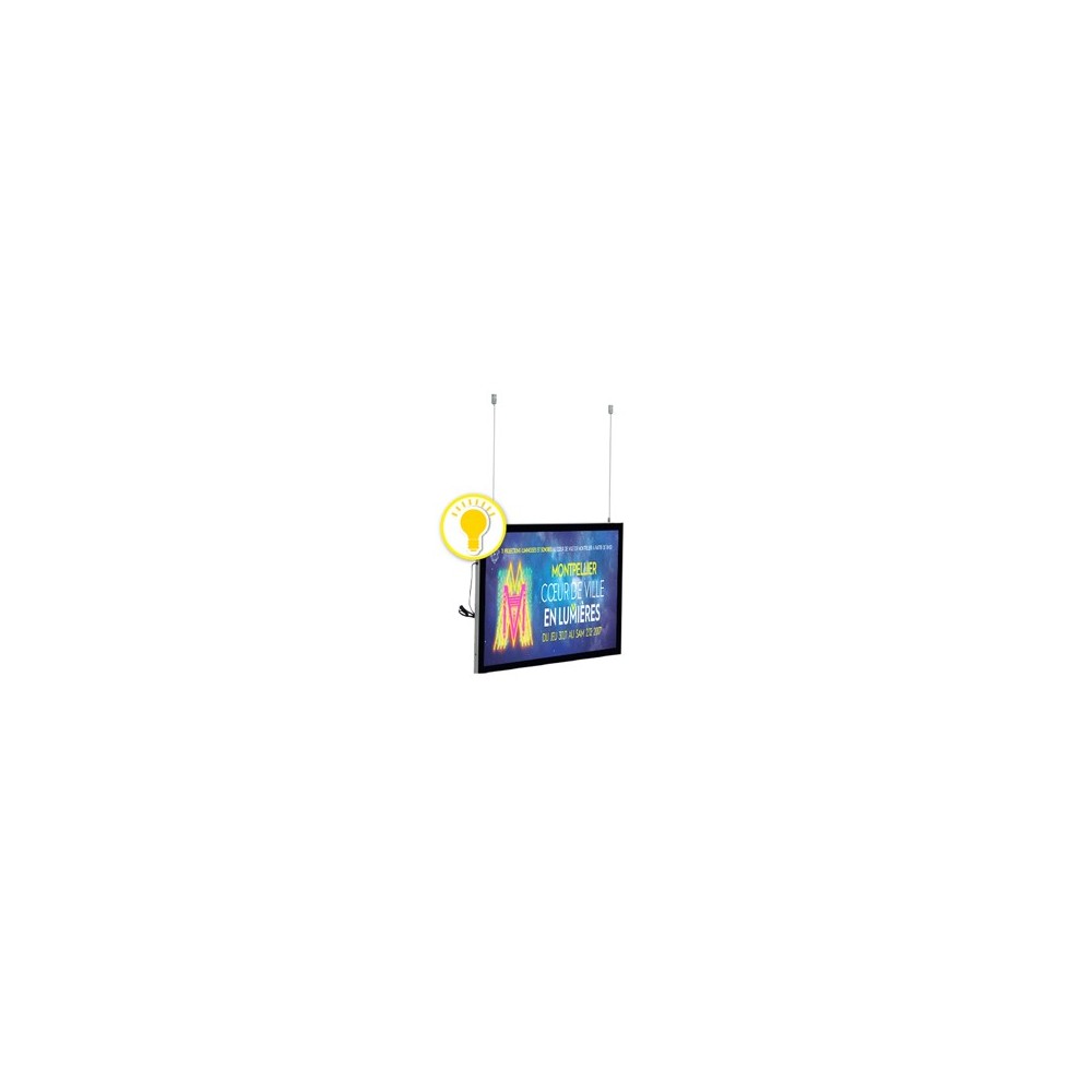 Cadres d'affichage LED Black'Line Suspendus Double-faces LED