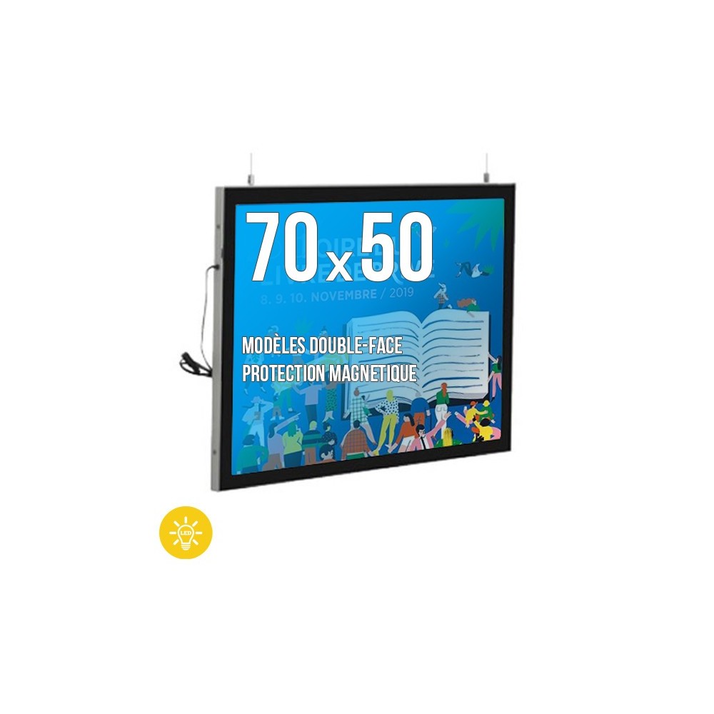 Cadres d'affichage LED Black'Line Suspendus Double-faces LED