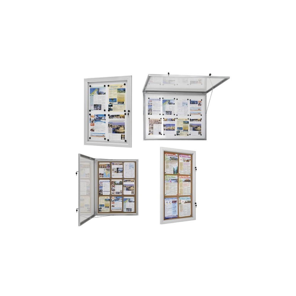 Vitrines intérieur/extérieur fond en liège