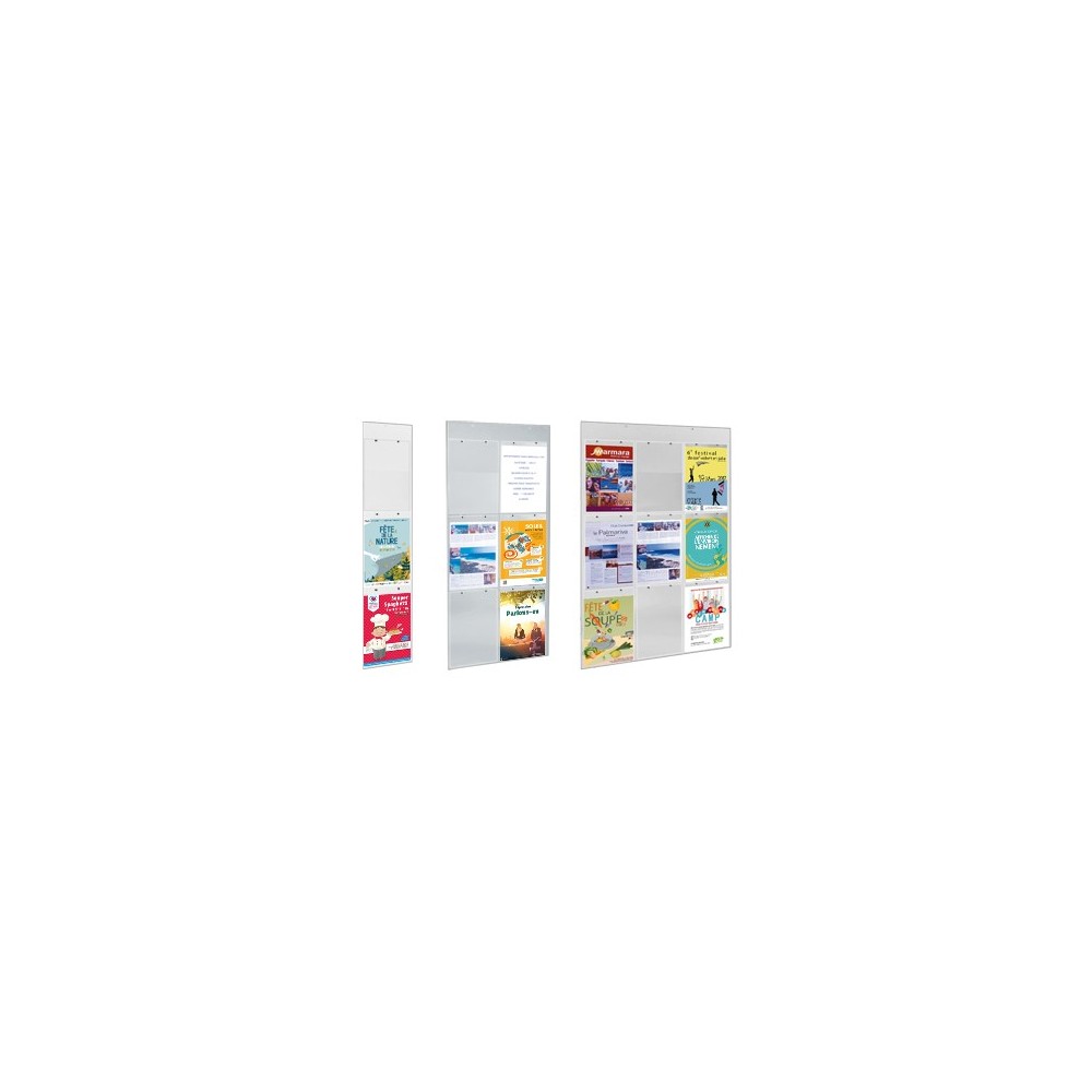 Panneaux plexiglass multi-visuels A4 suspension plafond ou fixation murale