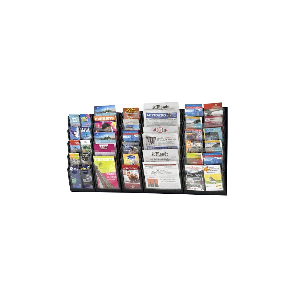 Présentoir colonne noir multi-cases