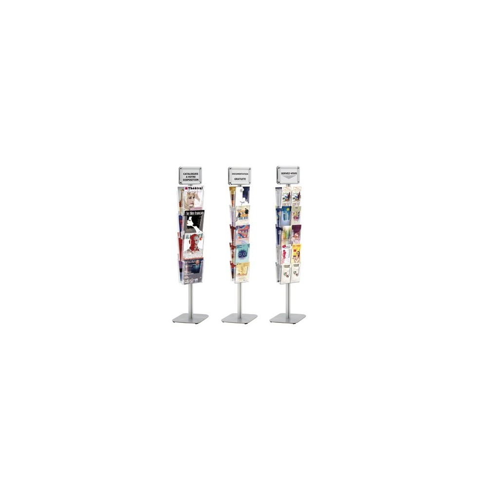 Porte-brochures cristal double-faces