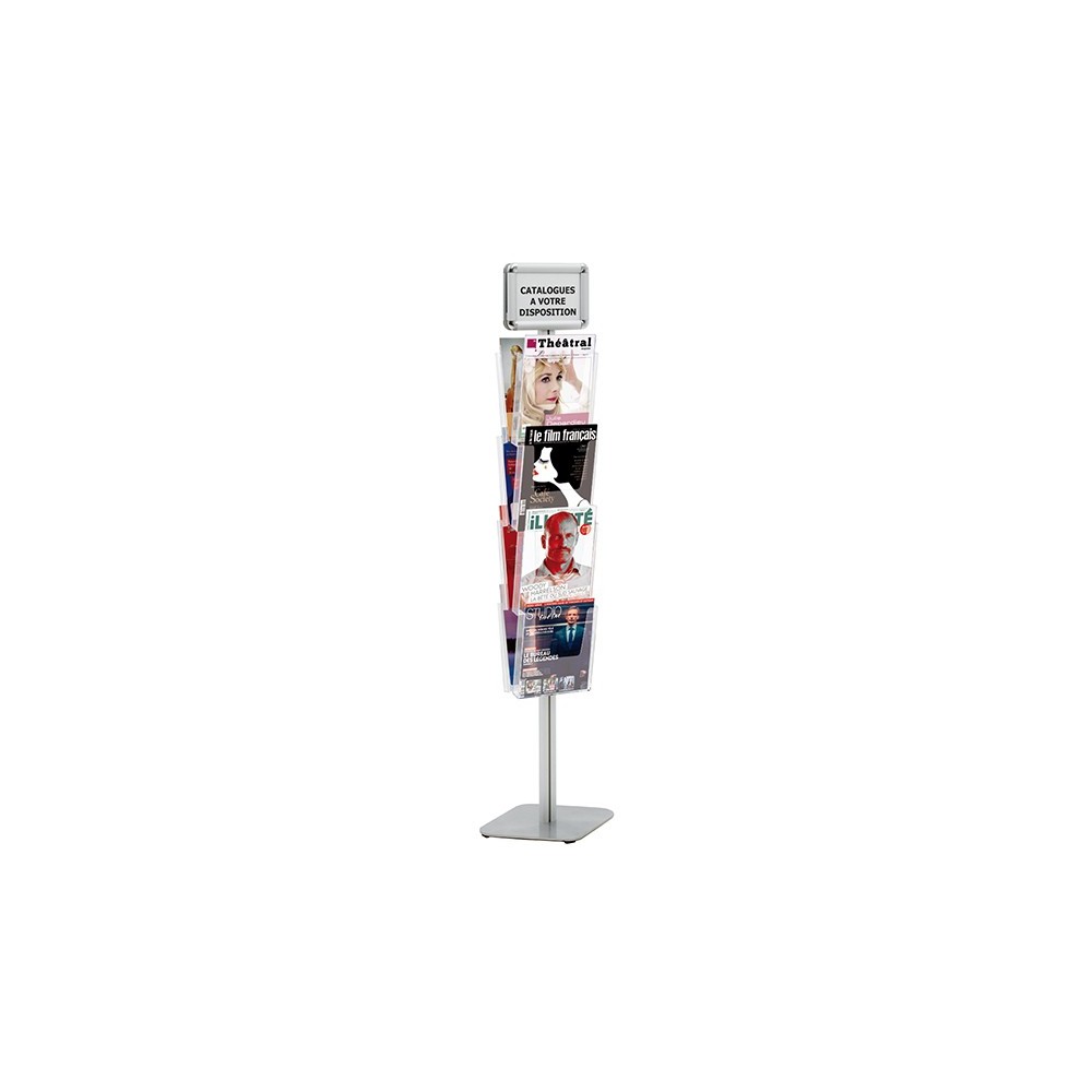 Porte-brochures cristal double-faces