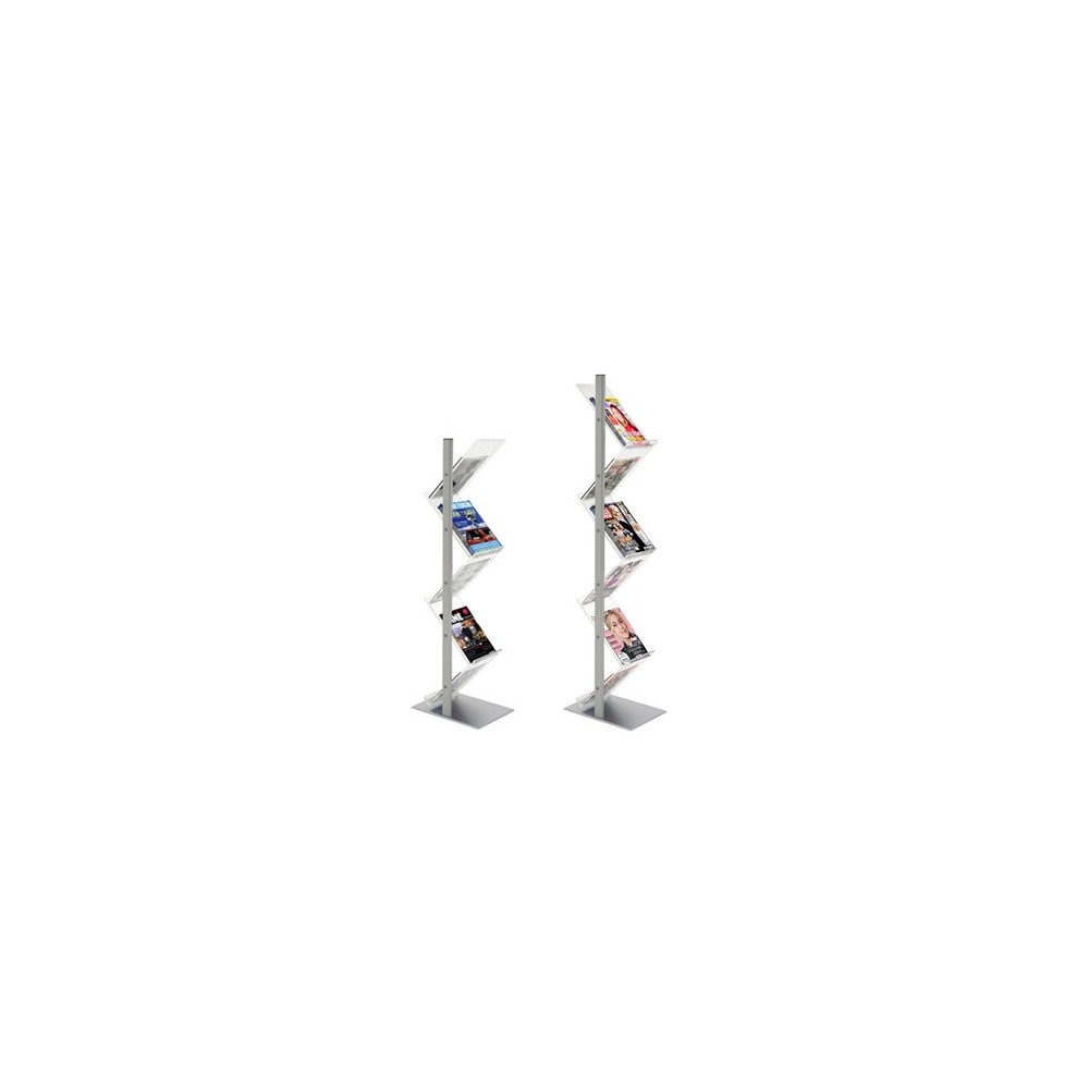 Présentoirs zig-zag, Alu Cristal, pour brochures