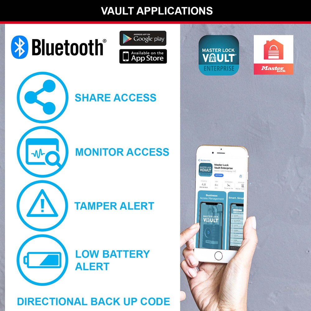 Cadenas de sécurité avec Bluetooth, connecté pour usage privé ou professionnel, usage intérieur