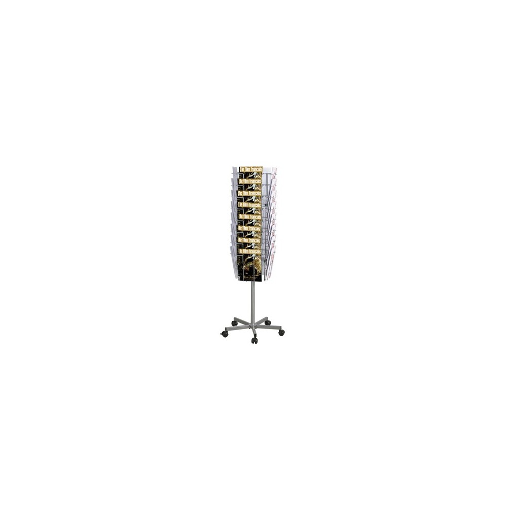 Tourniquet / Présentoir à brochures, sur roulettes, 32 cases A4
