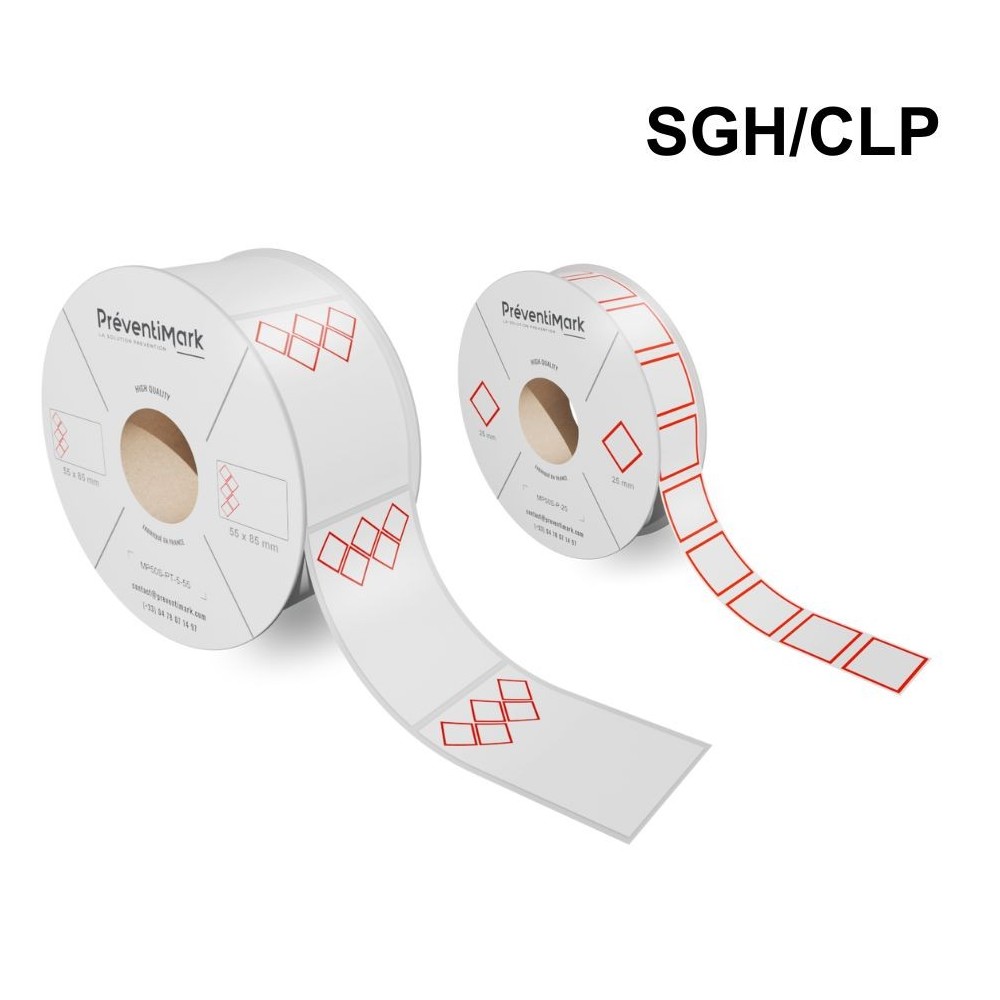 Rouleaux SGH / CLP prédécoupés et pré-imprimés