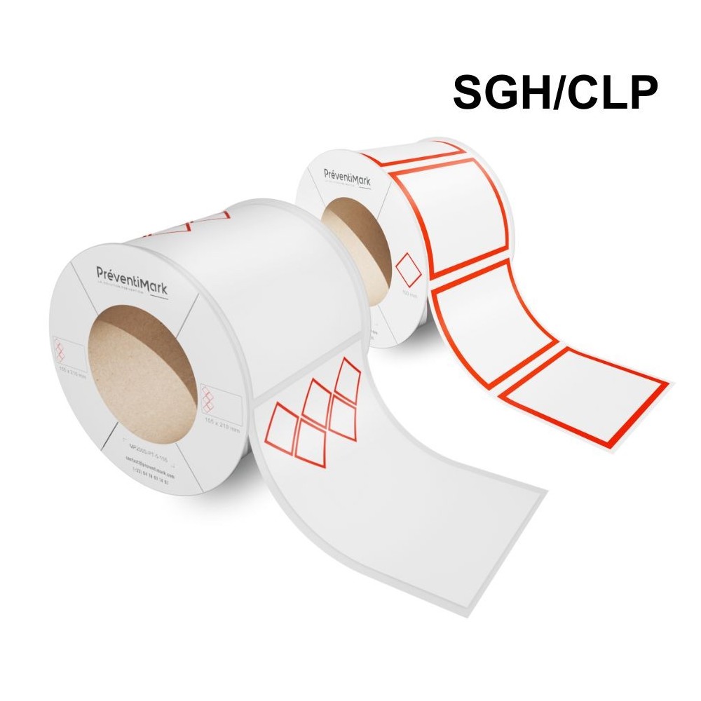 Rouleaux SGH / CLP prédécoupés et pré-imprimés