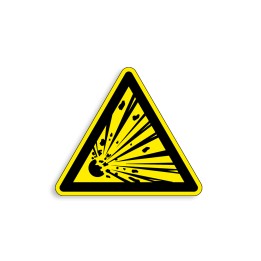 W002 - Matières explosives, Étiquettes et panneaux de Danger