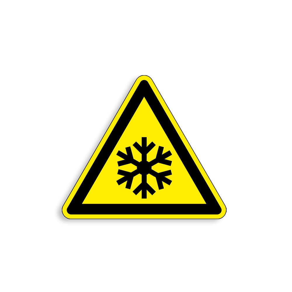 W010 - Basses températures, conditions de gel, Étiquettes et panneaux de Danger