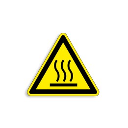 W017 - Surfaces chaudes, Étiquettes et panneaux de Danger