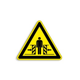 W019 - Ecrasement, Étiquettes et panneaux de Danger