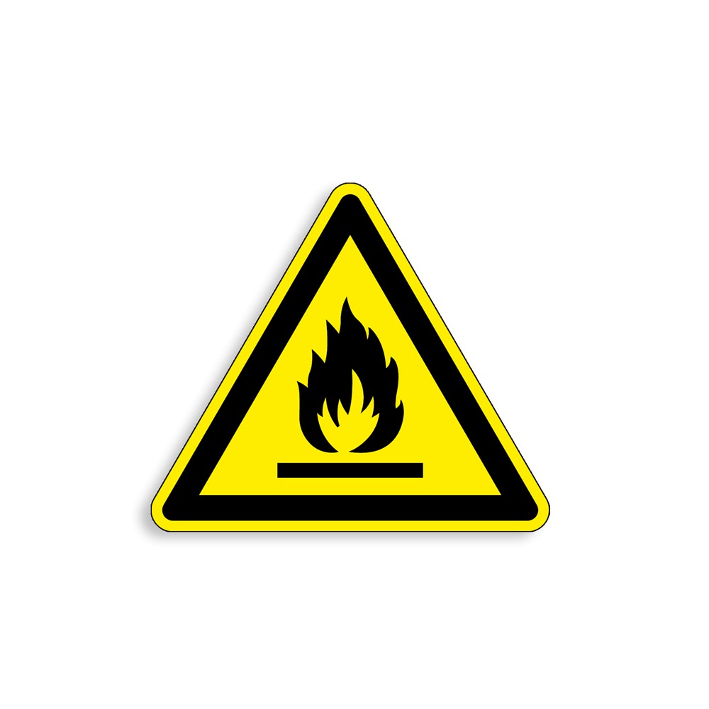 W021 - Matières inflammables, Étiquettes et panneaux de Danger