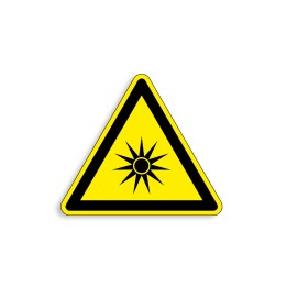 W027 - Rayonnement optique, Étiquettes et panneaux de Danger