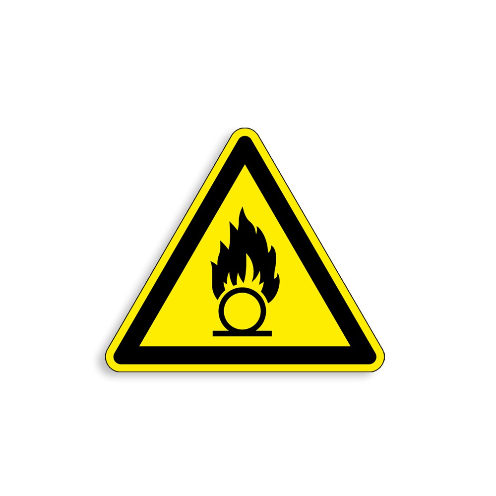 W028 - Substances comburantes, Étiquettes et panneaux de Danger