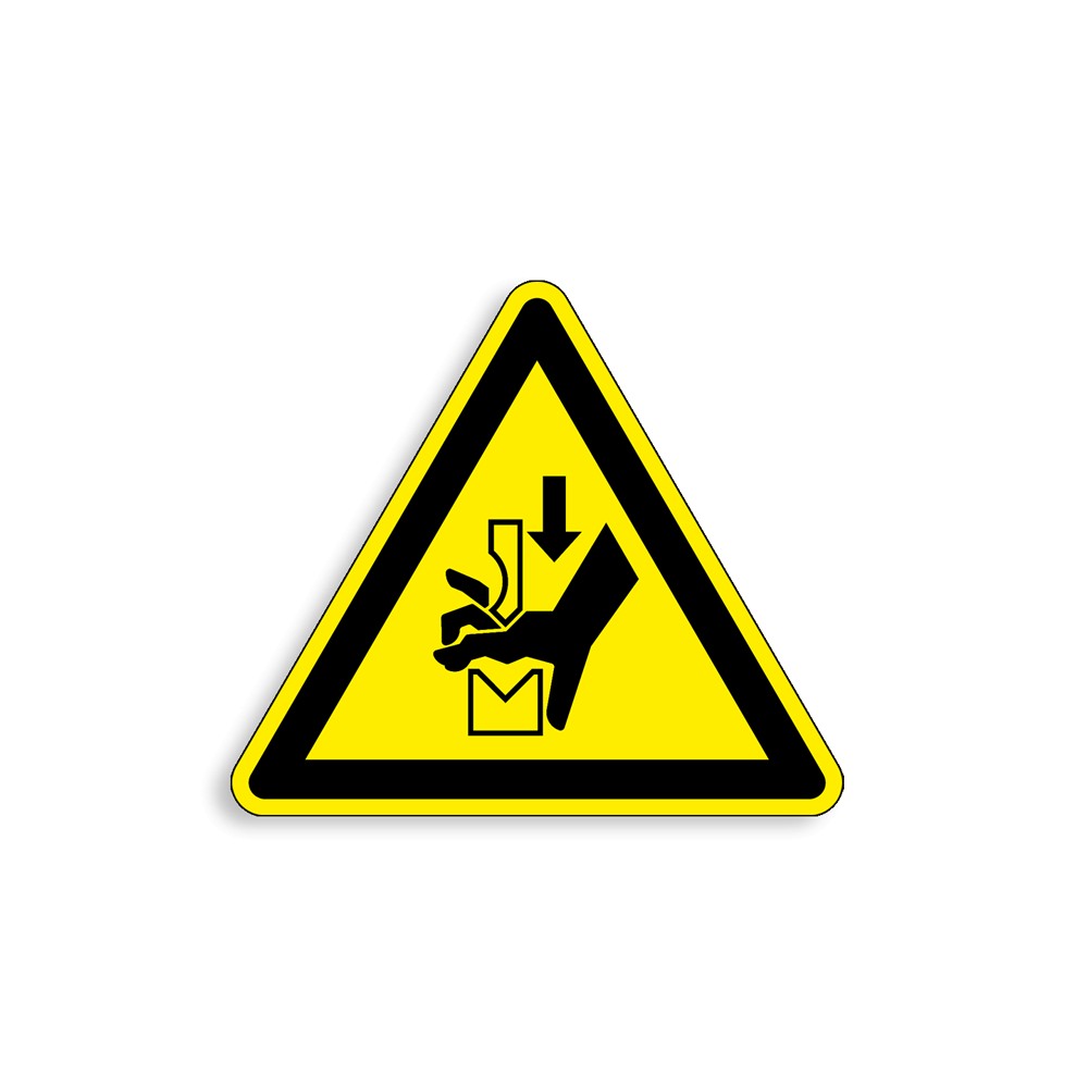 W030 - Ecrasement de la main dans l'outil d'une presse plieuse, Étiquettes et panneaux de Danger