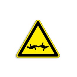 W033 - Fil barbelé, Étiquettes et panneaux de Danger