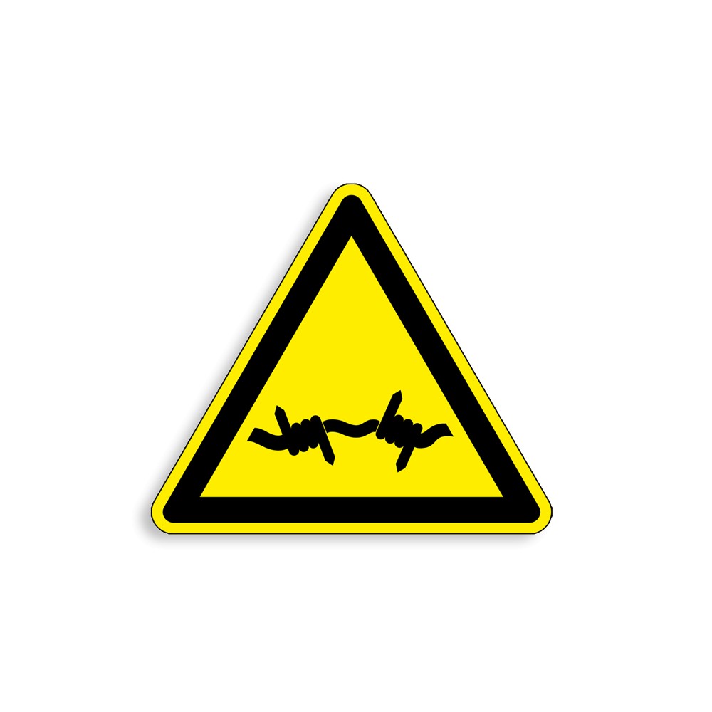 W033 - Fil barbelé, Étiquettes et panneaux de Danger