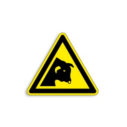W034 - Danger taureau, Étiquettes et panneaux de Danger