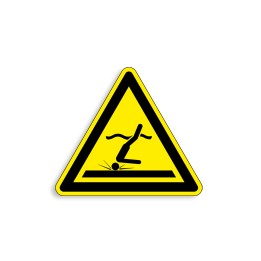 W048 - Eau peu profonde, Étiquettes et panneaux de Danger