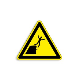 W052 - Danger bord de la falaise instable, Étiquettes et panneaux de Danger