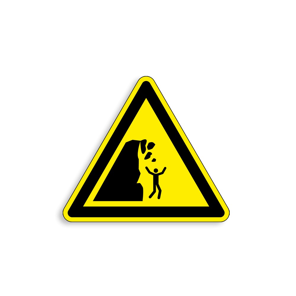 W053 - Danger falaise instable, Étiquettes et panneaux de Danger
