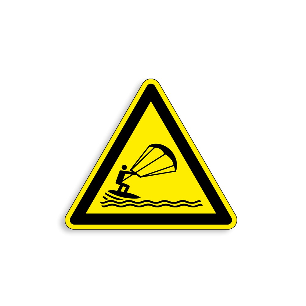 W062 - Pratique du kitesurf, Étiquettes et panneaux de Danger