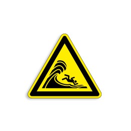 W065 - Vagues déferlantes ou hautes, Étiquettes et panneaux de Danger