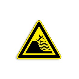 W066 - Plage à fort déclivité, Étiquettes et panneaux de Danger