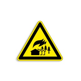 W073 - Danger zone d'incendie à grand échelle, Étiquettes et panneaux de Danger