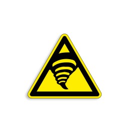 W074 - Danger zone de tornade, Étiquettes et panneaux de Danger