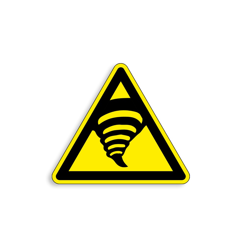 W074 - Danger zone de tornade, Étiquettes et panneaux de Danger