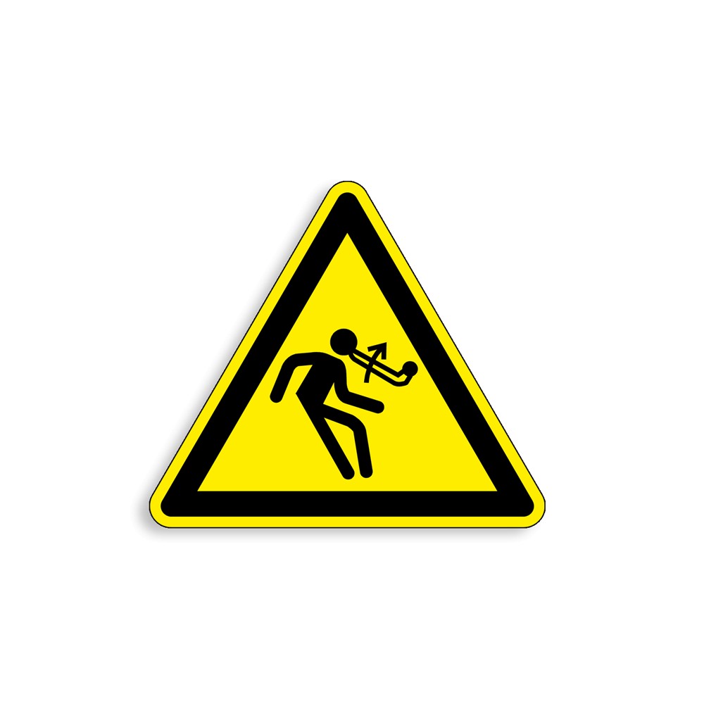 W122 - Entrainement logo retour manivelle, Étiquettes et panneaux de Danger