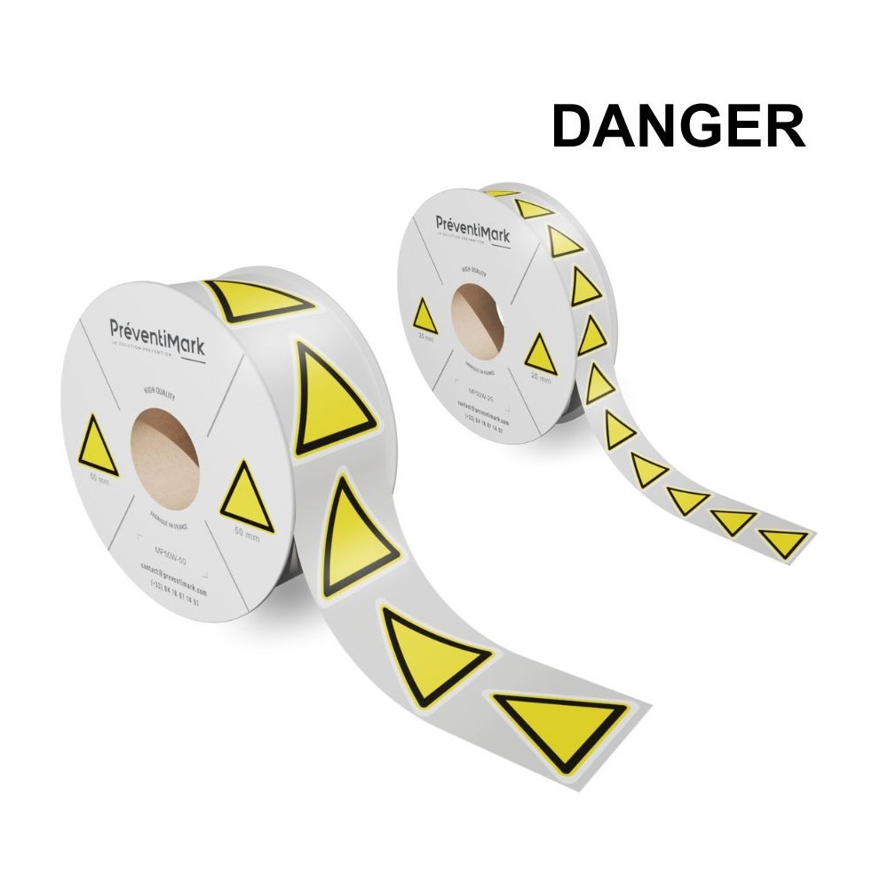 Rouleaux danger prédécoupés et pré-imprimés