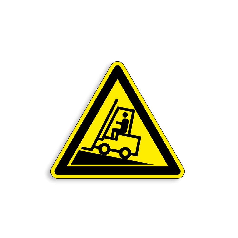 W186 - Attention à la pente, Étiquettes et panneaux de Danger