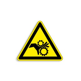 W214 - Attention aux mains Engrenages, Étiquettes et panneaux de Danger