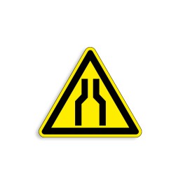 W254 - Rétrécissement de chaussée, Étiquettes et panneaux de Danger
