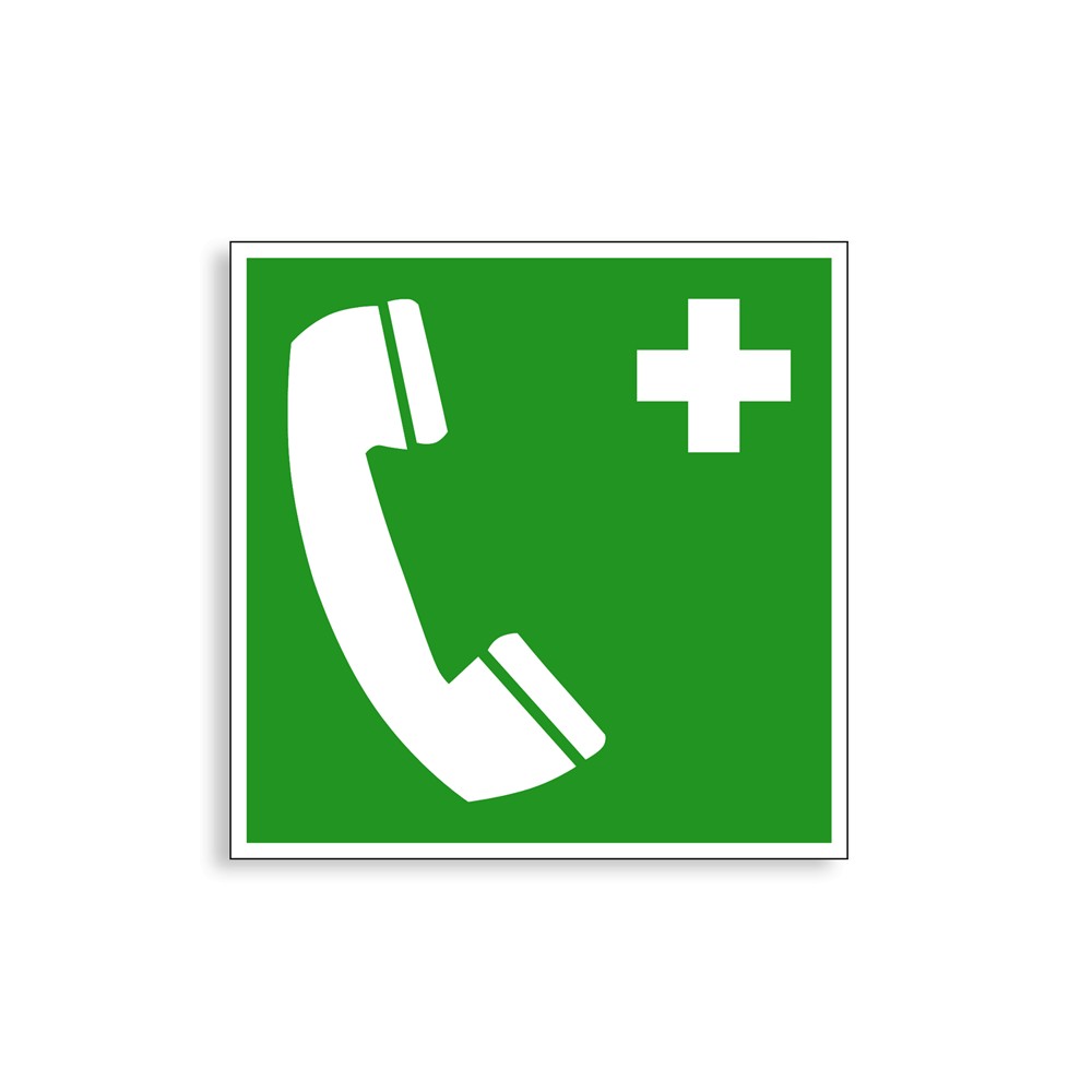 E004 - Téléphone d'urgence, Étiquettes et panneaux d'Évacuation