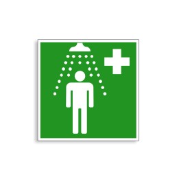 E012 - Douche de sécurité, Étiquettes et panneaux d'Évacuation