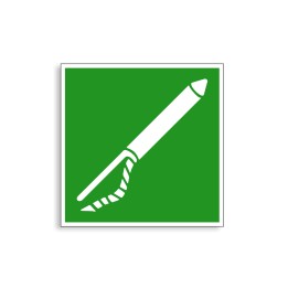 E050 - Appareil de lancement de ligne flottante, Étiquettes et panneaux d'Évacuation