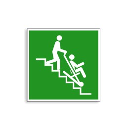 E060 - Chaise d'évacuation, Étiquettes et panneaux d'Évacuation